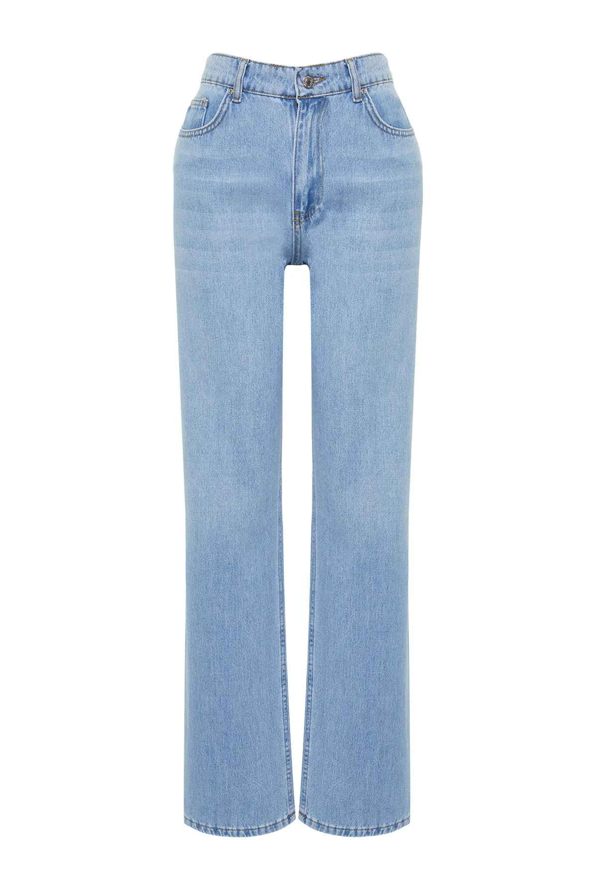 Trendyol Collection  Blaue Jeans mit niedriger Taille und weitem Bein TWOSS24JE00071