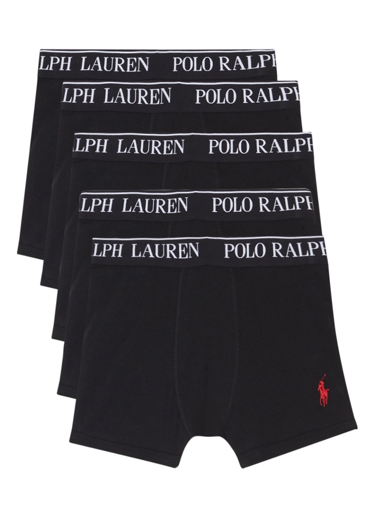 Set de 5 perechi de boxeri Ralph Lauren cu bandă la talie cu logo.