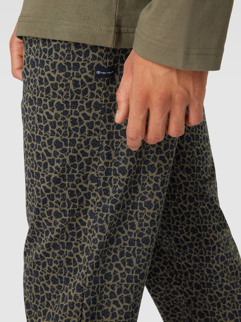 Sweatpants mit Allover-Muster Modell 'MIX IT UP!' in olivgrün