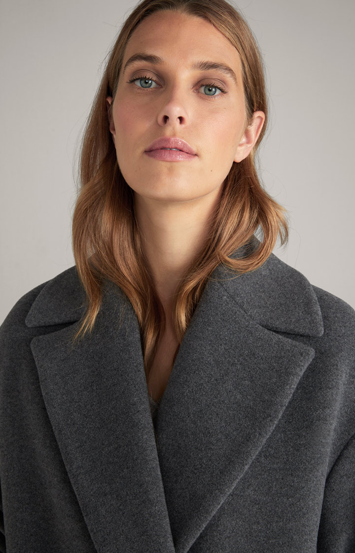 Wool-Mix Mantel in Grau Melange