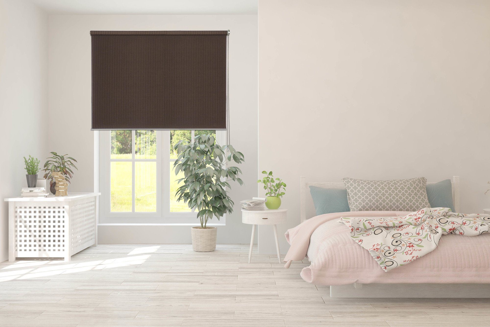 Seitenzugrollo Designrollo Stripe Tageslicht, ondeco, mit Bohren, freihängend, verschraubt, im Fixmaß