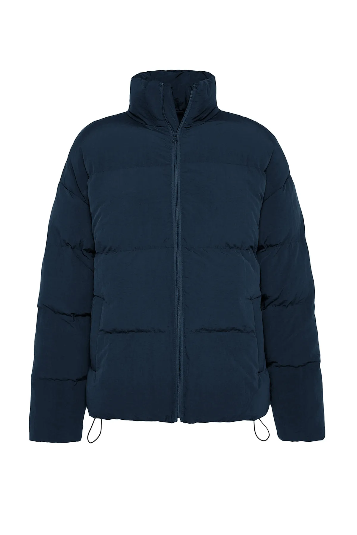 Trendyol Collection  Marineblaue Unisex-Pufferjacke in Oversize-Passform mit Stehkragen TMNAW24MO00003
