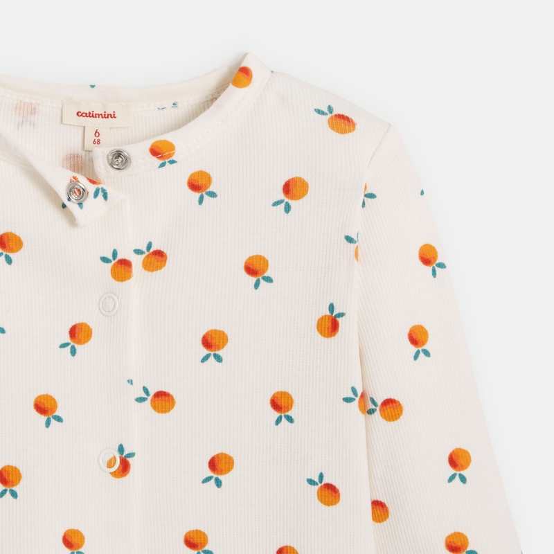 Cardigan bébé fille blanc imprimés oranges naissance Catimini