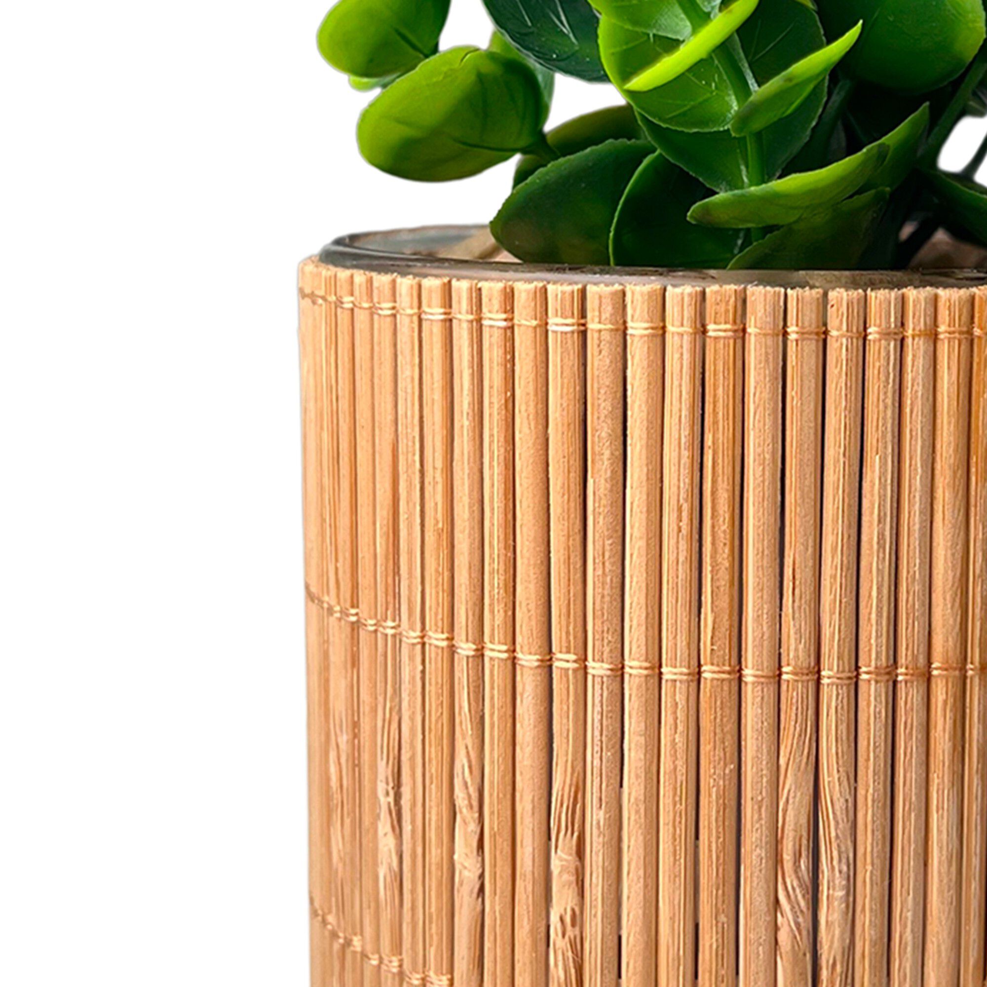 Plante artificielle et pot bambou