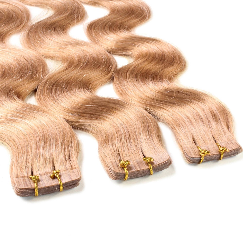 hair2heart Extensions adhésives cheveux naturels #27 Blond doré foncé extensions
