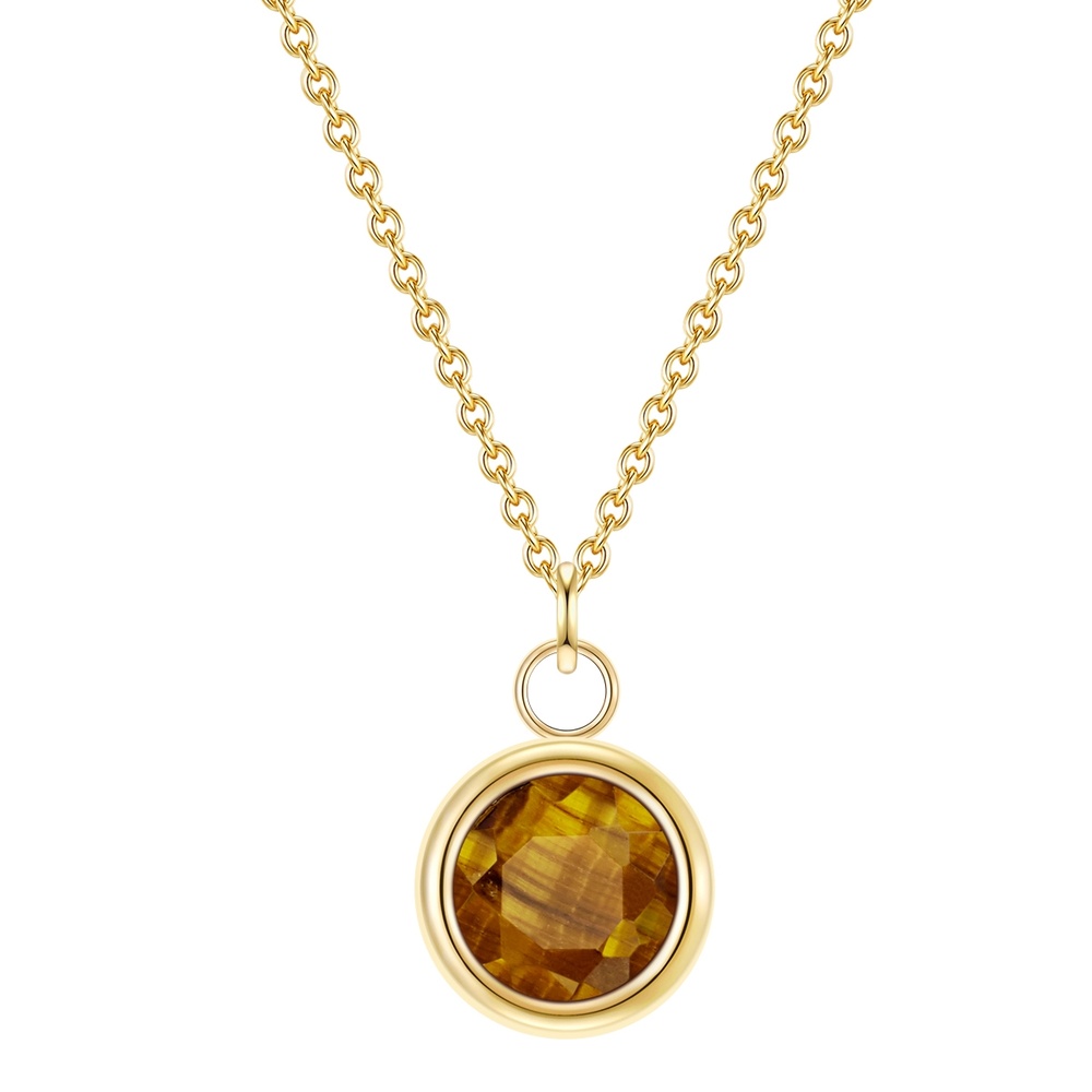 Glanzstücke München Collier en argent Argent sterling Oeil de tigre en Or jaune collier