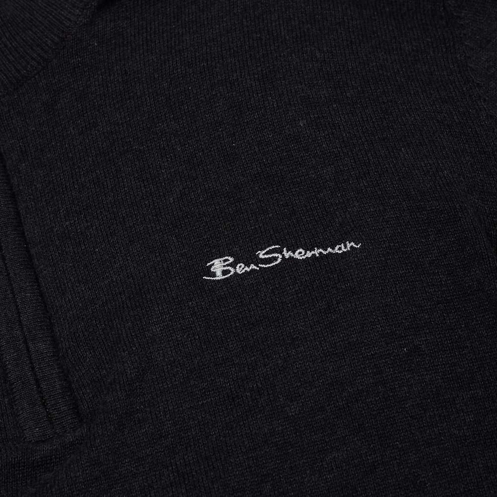 BEN SHERMAN Funnel Neck 1/4 Zip Herren Sweatshirt 0072165-ANTHRACITE