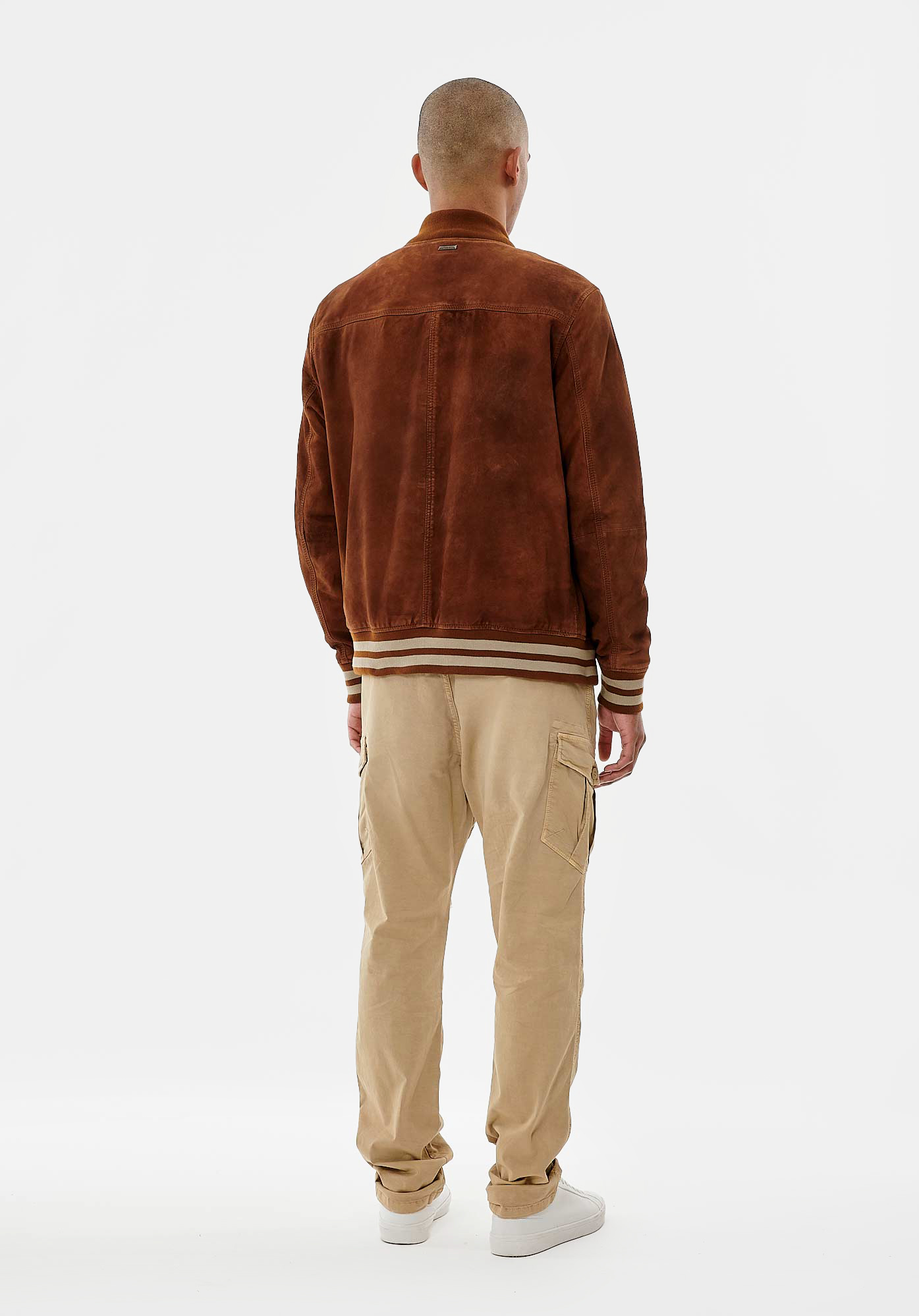 NAVAR  Blouson en cuir marron Homme