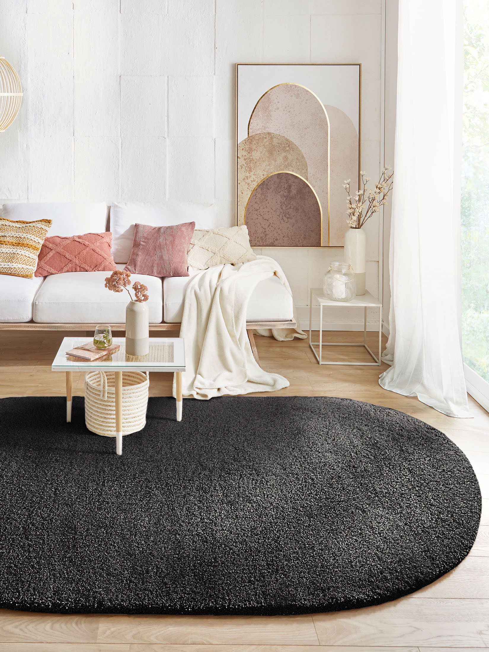 Lounge Hochflor-Teppich, Anthrazit