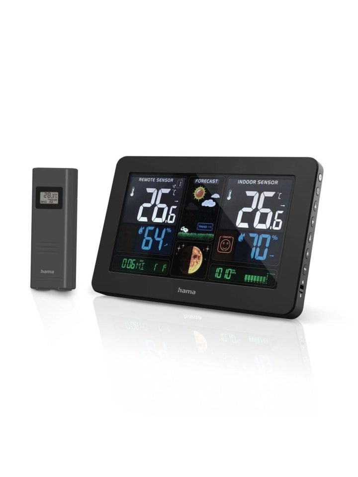 Hama Premium Wetterstation mit USB mit Powerbank-Funktion in Schwarz in Schwarz günstig kaufen onesize