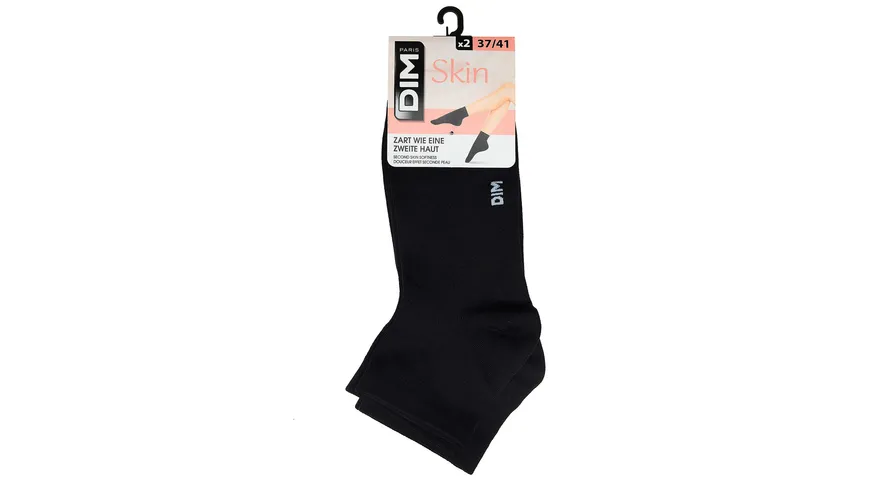 DIM Unisex Socken Ankle Skin 2er Pack schwarz