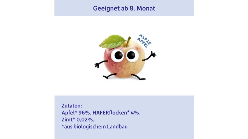 Freche Freunde Bio Gläschen Abendbrei Apfel, Zimt mit Hafer 120 g