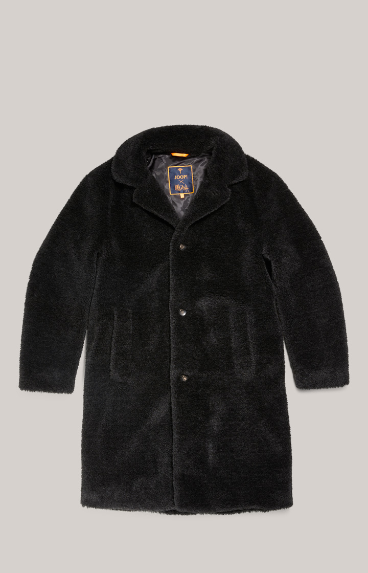 Unisex-Teddyfellmantel in Schwarz
