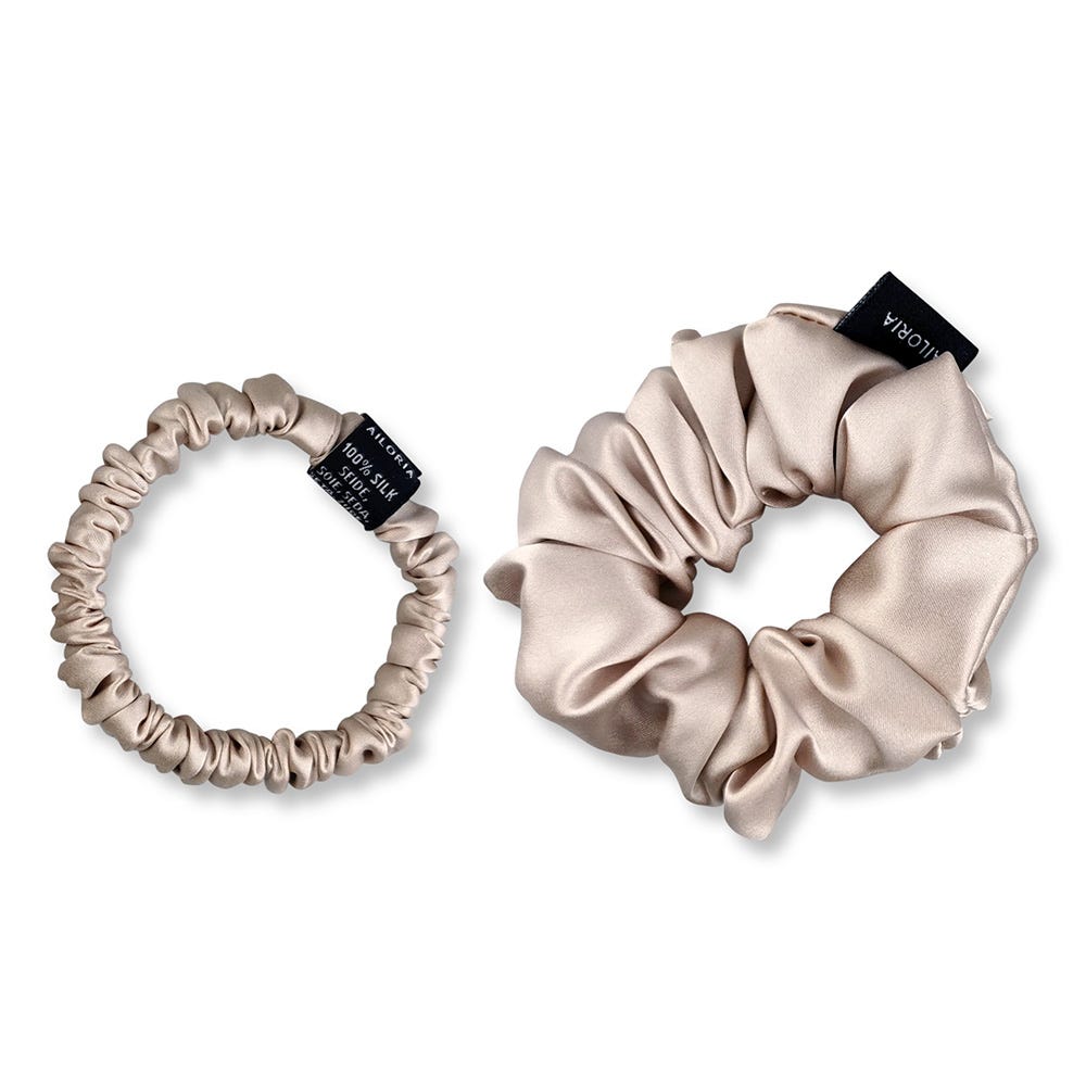 Ailoria Scrunchie S und M aus Seide Beige