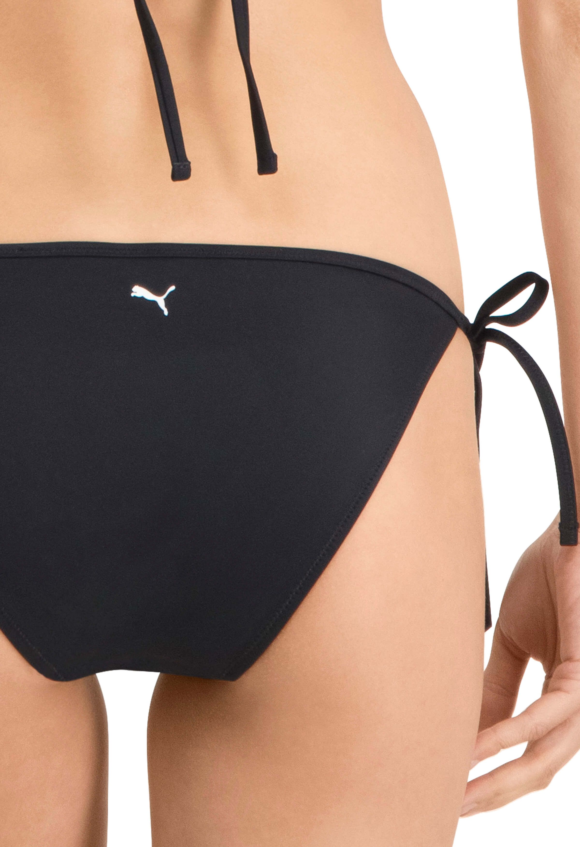 PUMA Side Tie schwarzes Damen Bikini-Unterteil