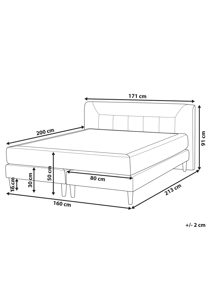 Beliani Doppelbett MARQUISE in Beige/Rosa - (W) 171 x (H) 91 x (L) 213 cm günstig kaufen onesize