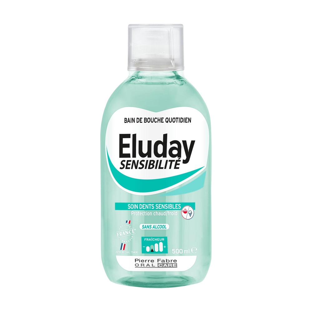 Oral Care Eluday Sensibilité - Bain de bouche quotidien soin dents sensibles 500ml Bain de Bouche