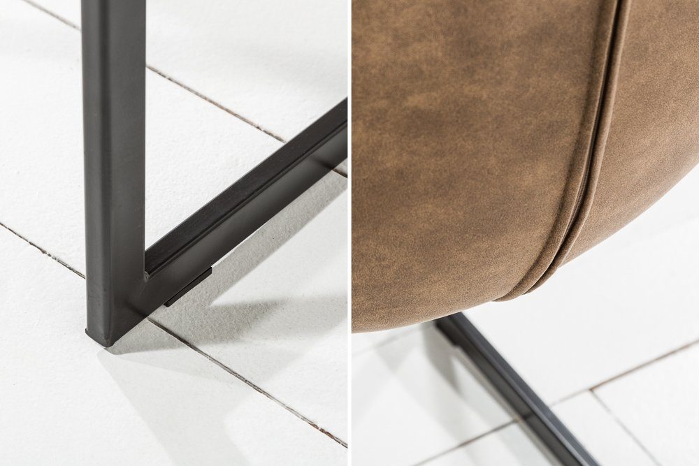 riess-ambiente Freischwinger MIAMI taupe braun / schwarz (1 St), Esszimmer · Microfaser · Metall · Industrial