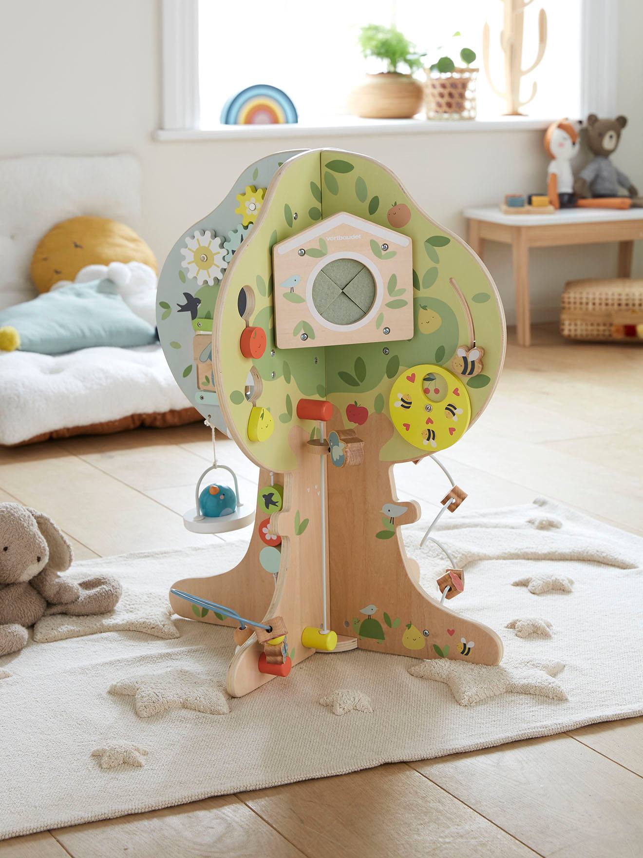 Arbre d'activités des 4 saisons en bois FSC® multicolore