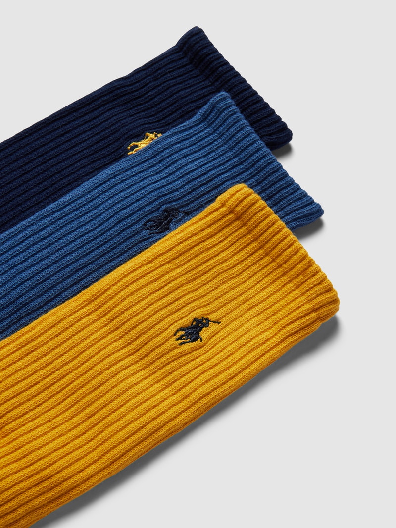 Socken mit Label-Print im 3er-Pack in gold