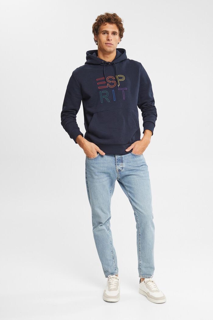Recycelt: Hoodie mit Logo-Stickerei