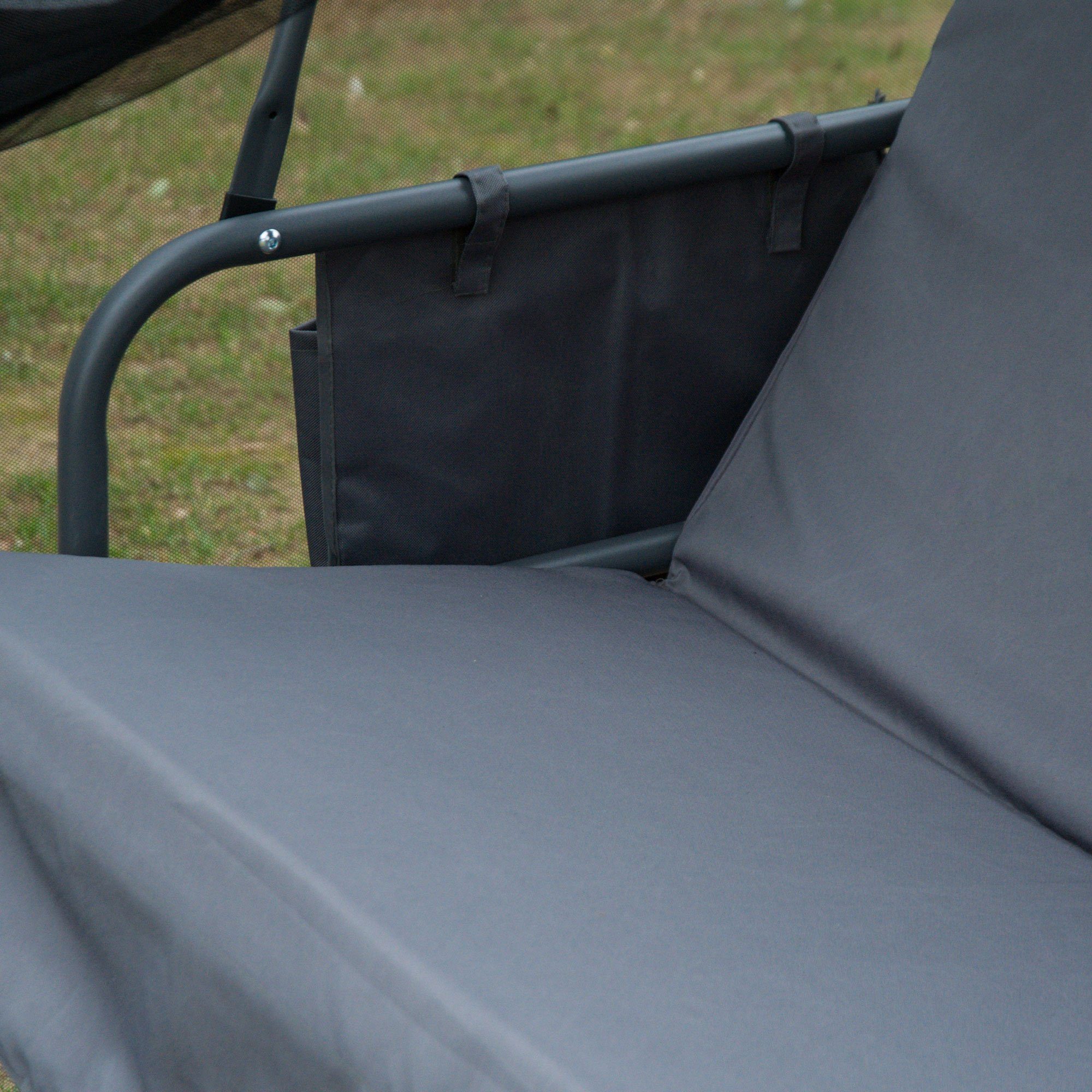 Outsunny Hollywoodschaukel 2-in-1, mit Dach, 3-Sitzer