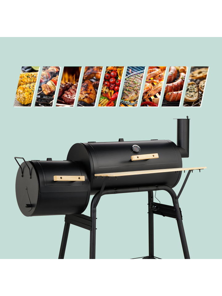 relaxdays Smoker Grill in Schwarz günstig kaufen onesize