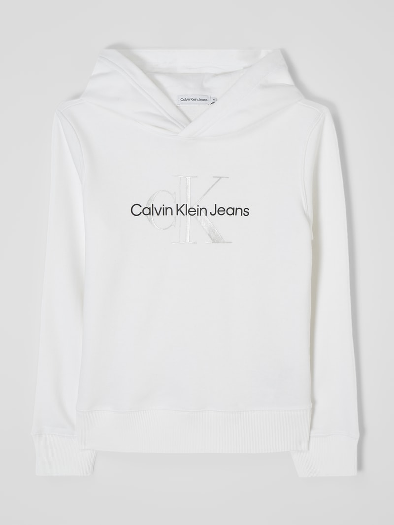 Hoodie mit Logo-Print in weiß