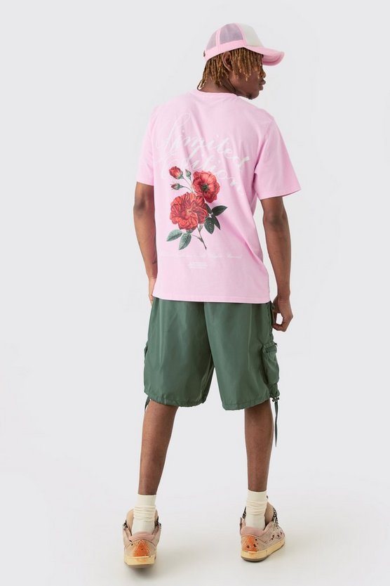 Tall Limited Edition T-Shirt mit floralem Print in Pink