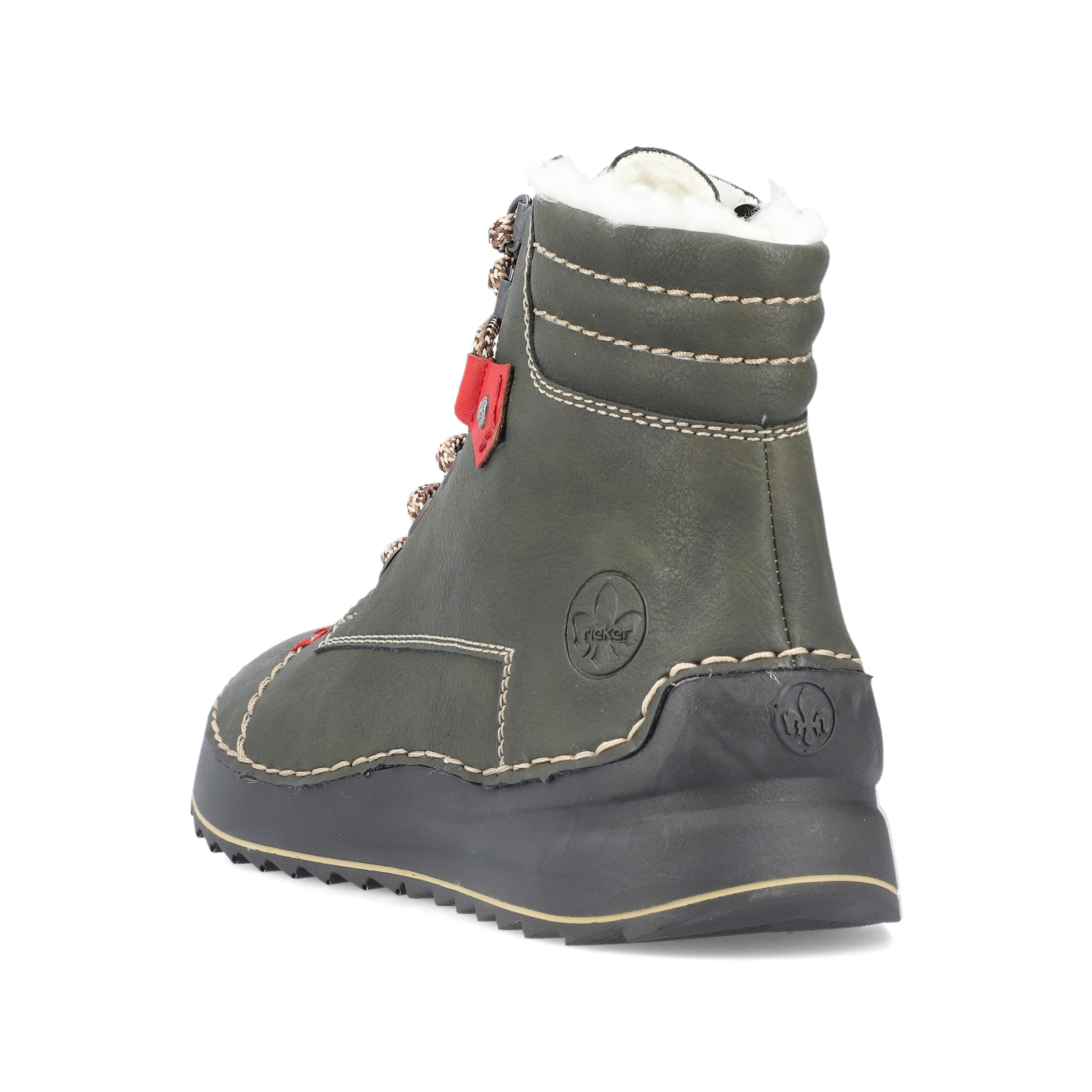 Rieker Damen Schnürstiefel graugrün