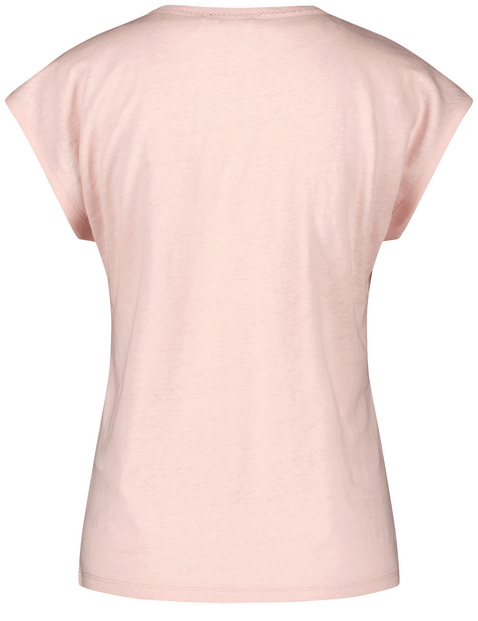 Kurzarmshirt mit Chiffonblende