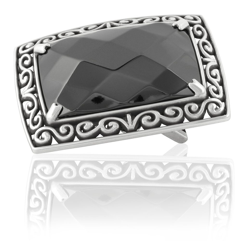 FREDERIC HERMANO Gürtelschnalle 40mm Zink Schwarz - Buckle Luccia - 300307520020