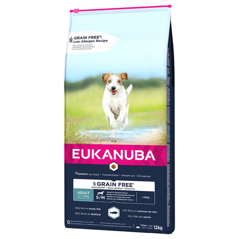 Eukanuba Grain Free Adult Small / Medium Breed mit Seefisch