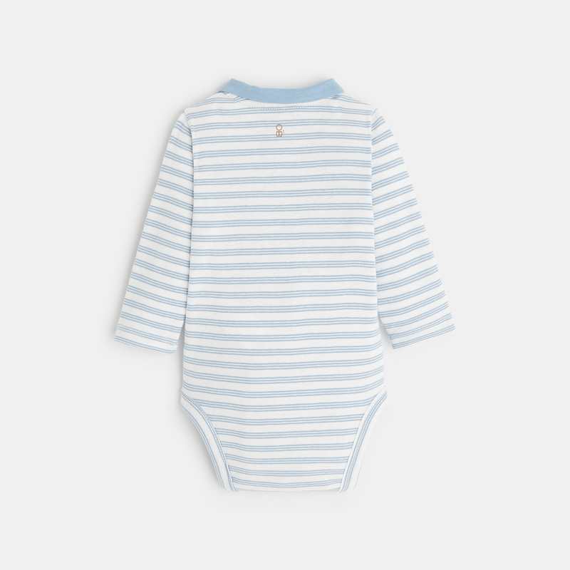 Body manches longues rayé bleu naissance