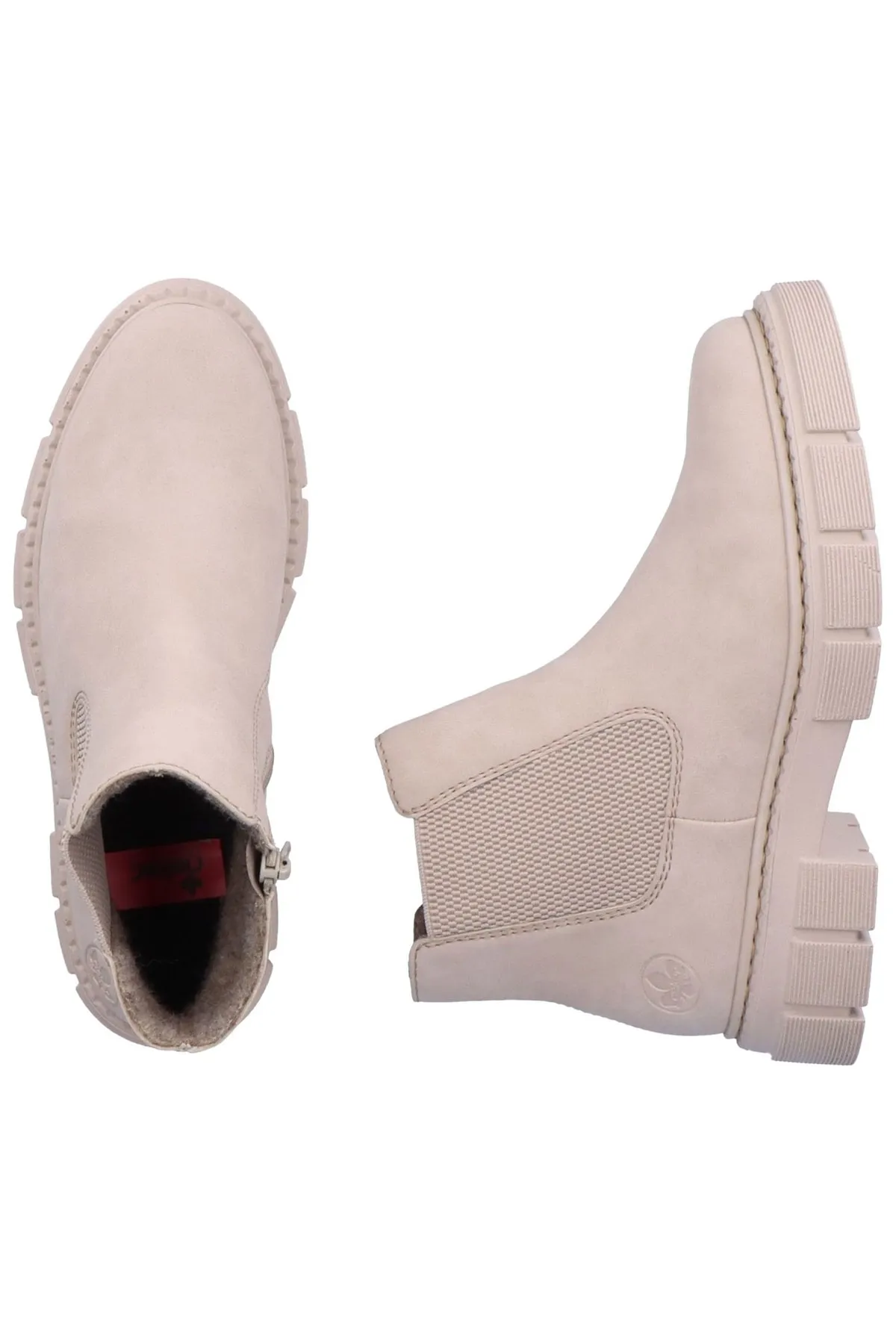 Rieker  Stiefelette - Beige - Blockabsatz
