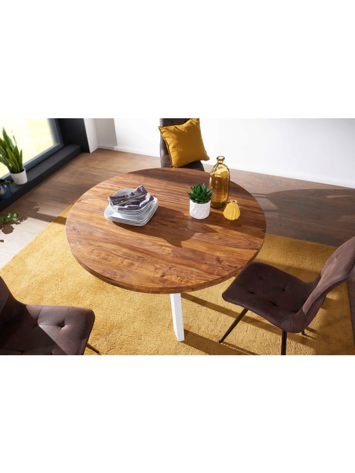 KADIMA DESIGN Esszimmertisch rund 130 cm Massiv Esstisch, Runder Holztisch günstig kaufen onesize