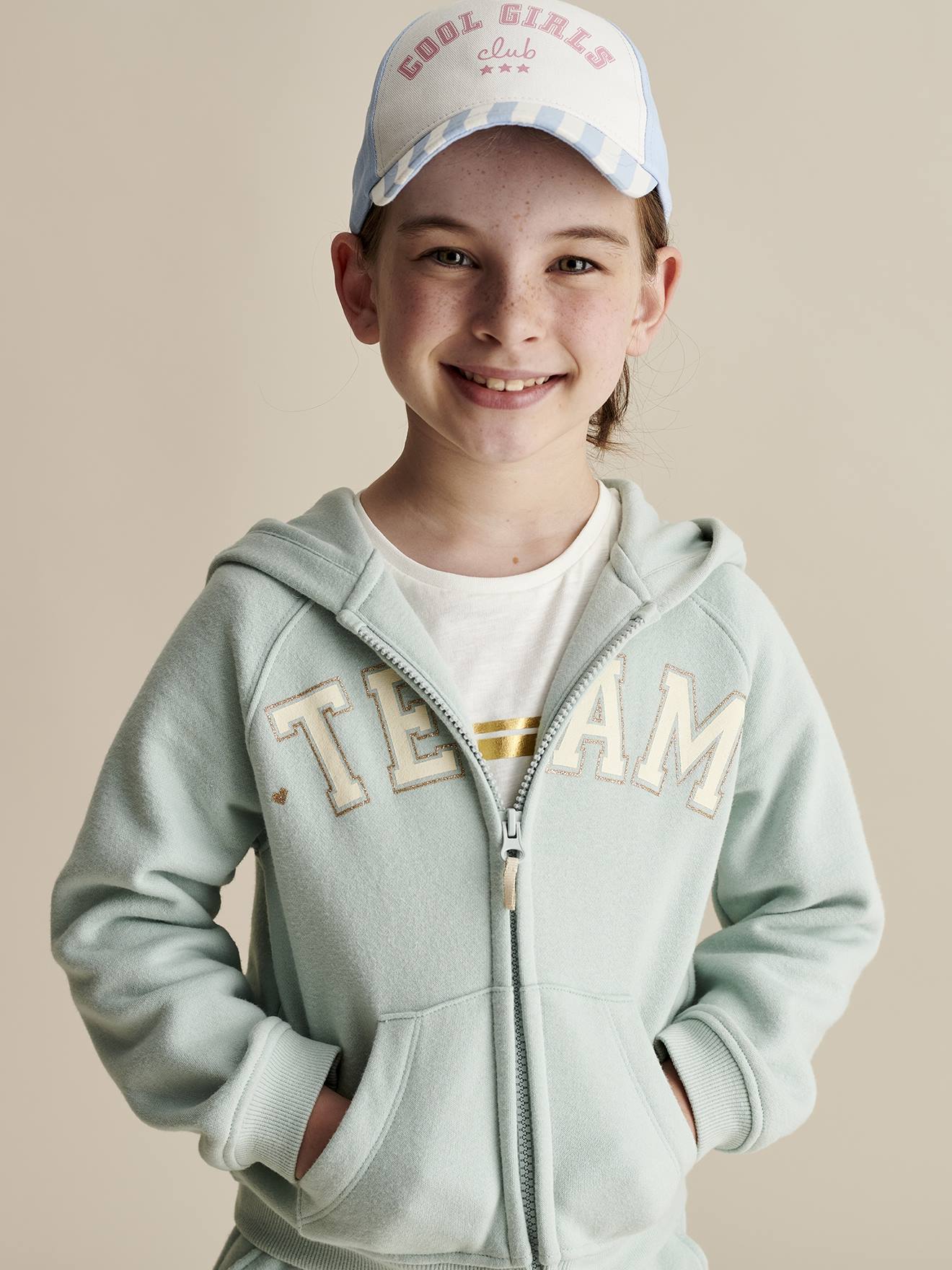 Vertbaudet Mädchen Kapuzensweatjacke Oeko-Tex - grün
