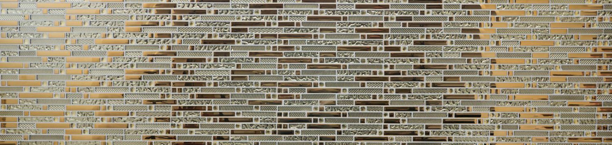 Mosani Mosaikfliesen Glasmosaik Crystal Mosaikfliesen mix gold glänzend / 10 Matten
