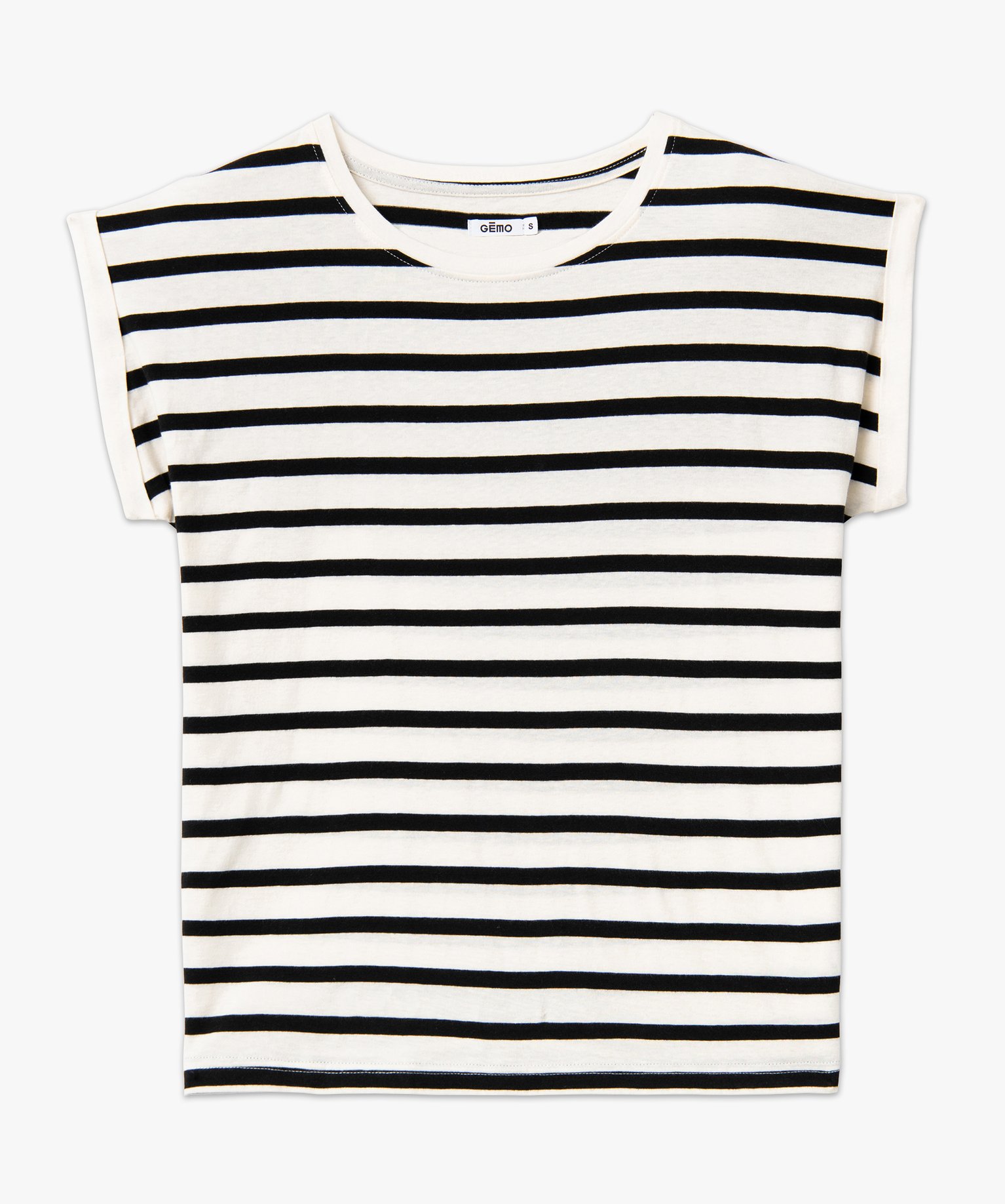 Tee-shirt femme rayé à manches ultra courtes raye | GEMO