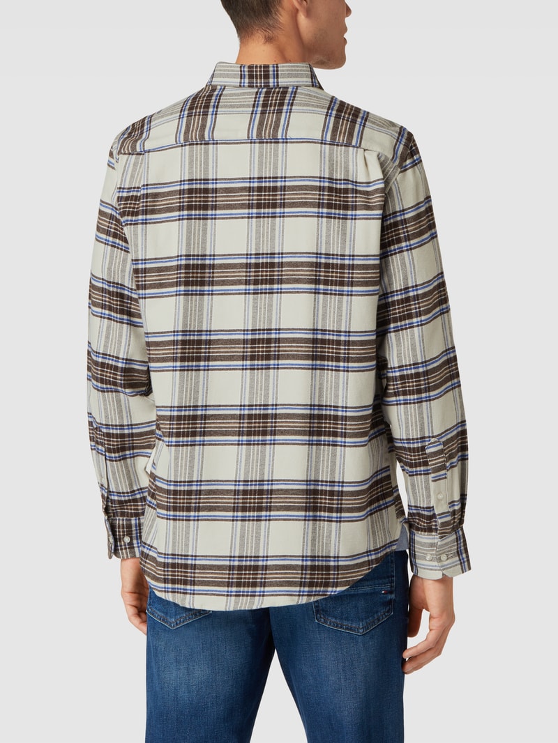 Regular Fit Freizeithemd mit Tartan-Karo in ecru