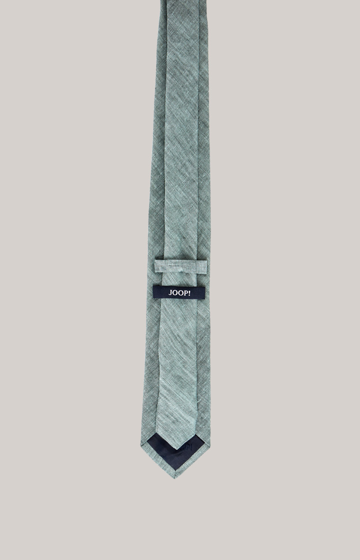 Leinen-Krawatte in Medium Green Melange