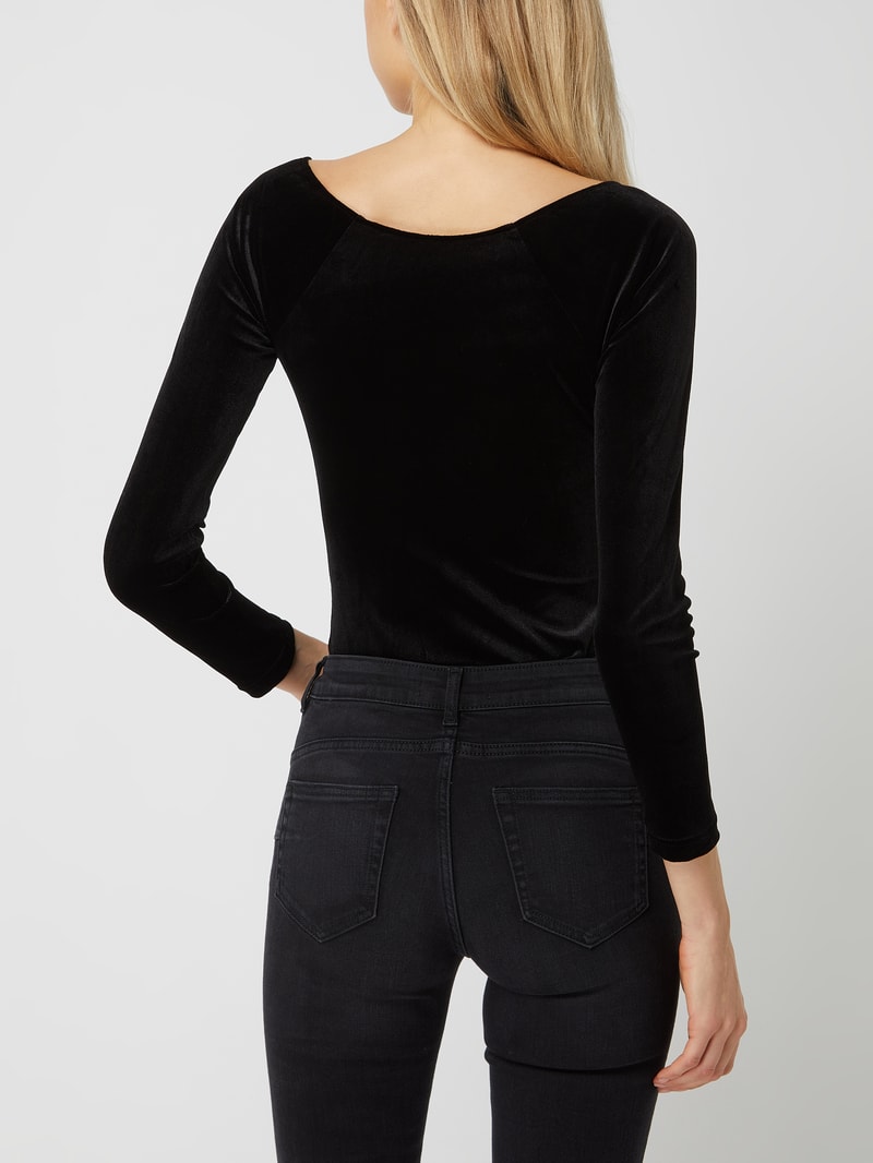 Body aus Samt Modell 'Carol' in schwarz