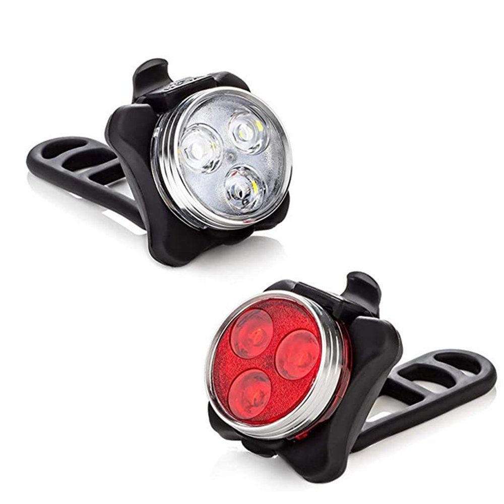 ERHWIO Fahrrad-Rücklicht Rücklichter Fahrradlicht-Set USB Wiederaufladbares Fahrradlicht-Set, LED-Außenlicht: Kinderwagen-/Warn-/Helm-/Rucksacklicht.