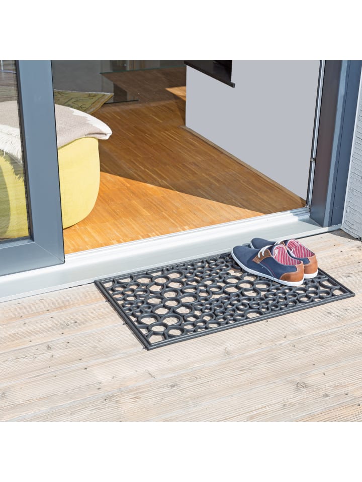 relaxdays Fußabtreter Blumen in Schwarz - (B)75 x (T)45 cm günstig kaufen onesize