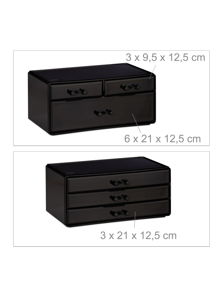relaxdays Kosmetikorganizer in Schwarz günstig kaufen onesize