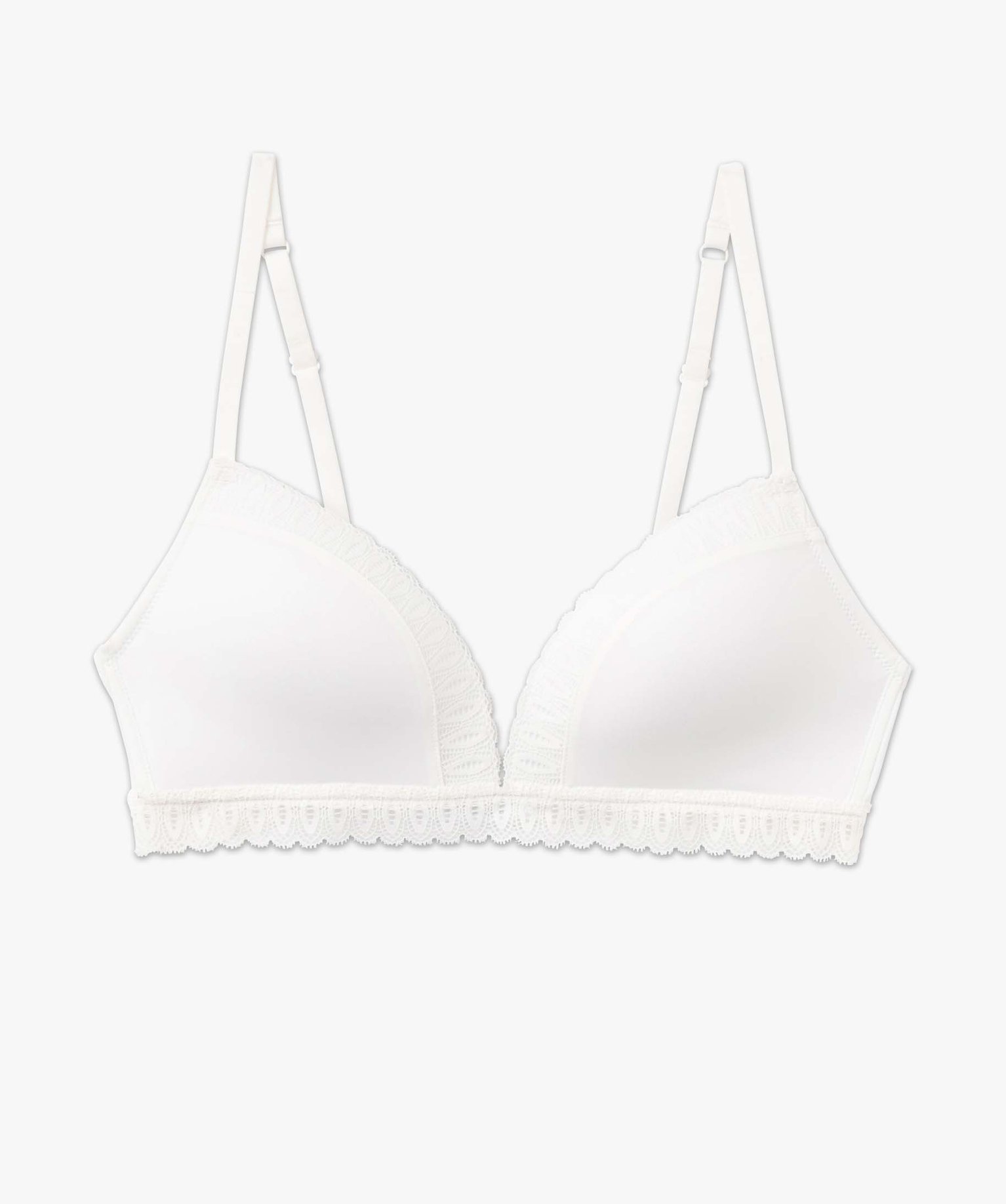 Soutien-gorge triangle avec bonnets paddés ecru | GEMO