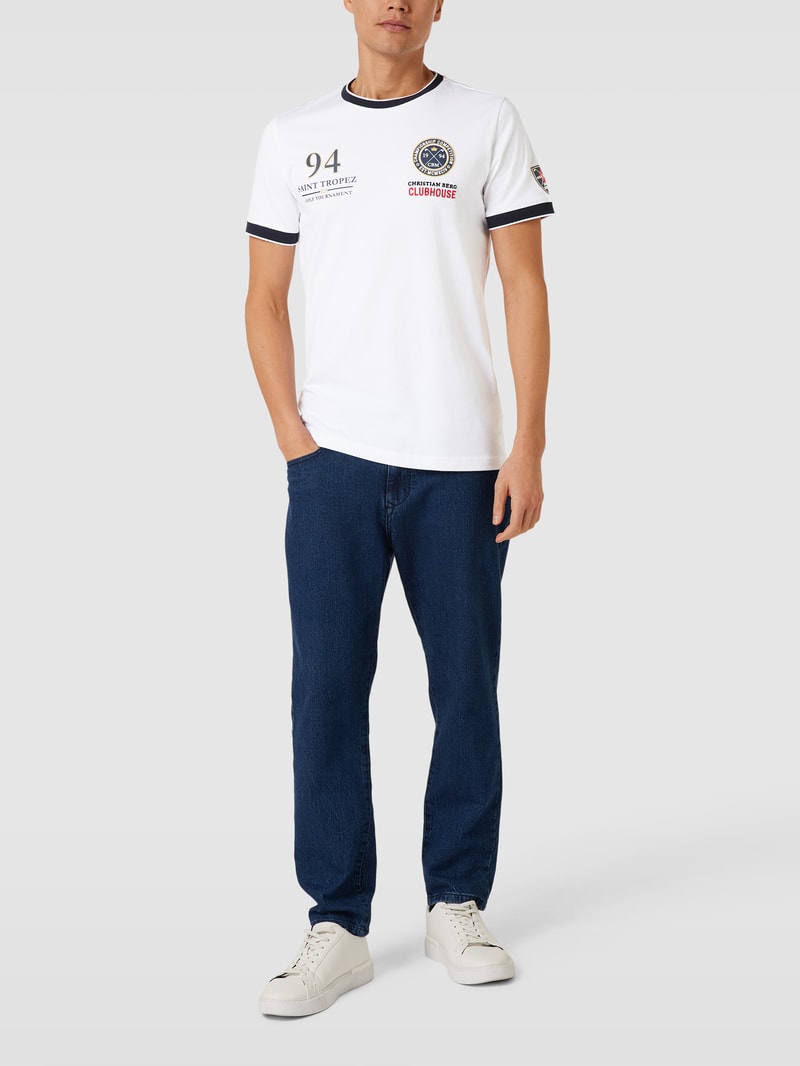 T-Shirt mit Motiv-Print in weiß