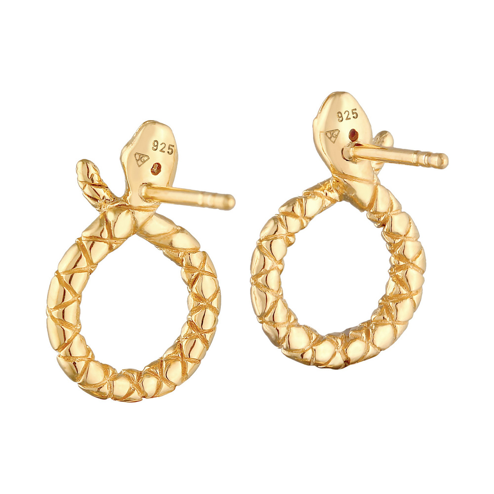 Elli Elli Boucles d'Oreilles Femme serpent avec cristaux zirconium en argent sterling  Boucles d'oreilles