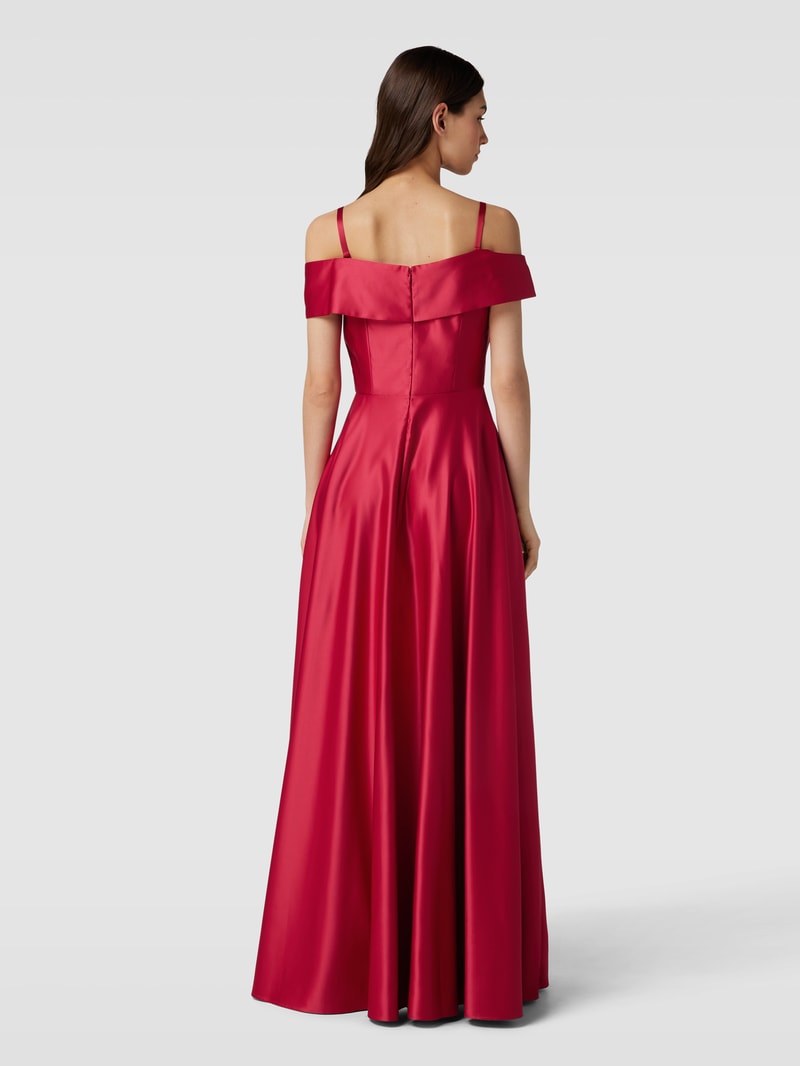 Abendkleid im Off-Shoulder-Look in fuchsia meliert