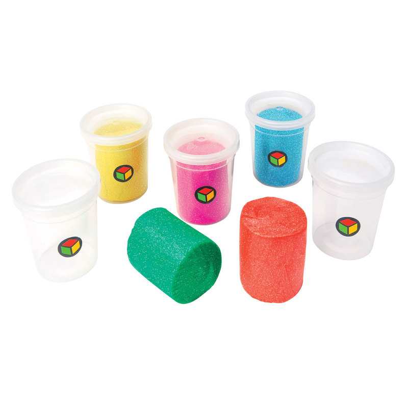 5 pots de pâte à modeler pailletée Oxybul